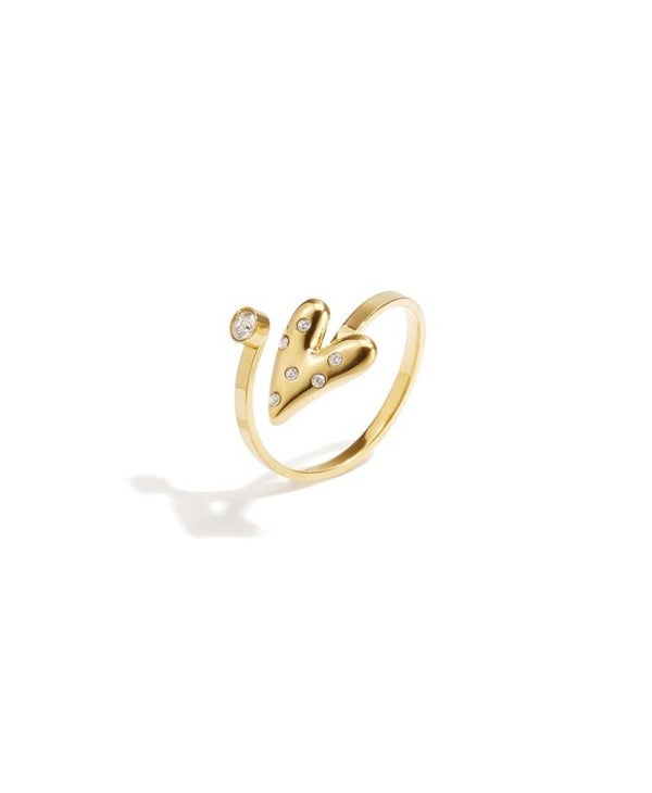 Ring hartje diamant goud