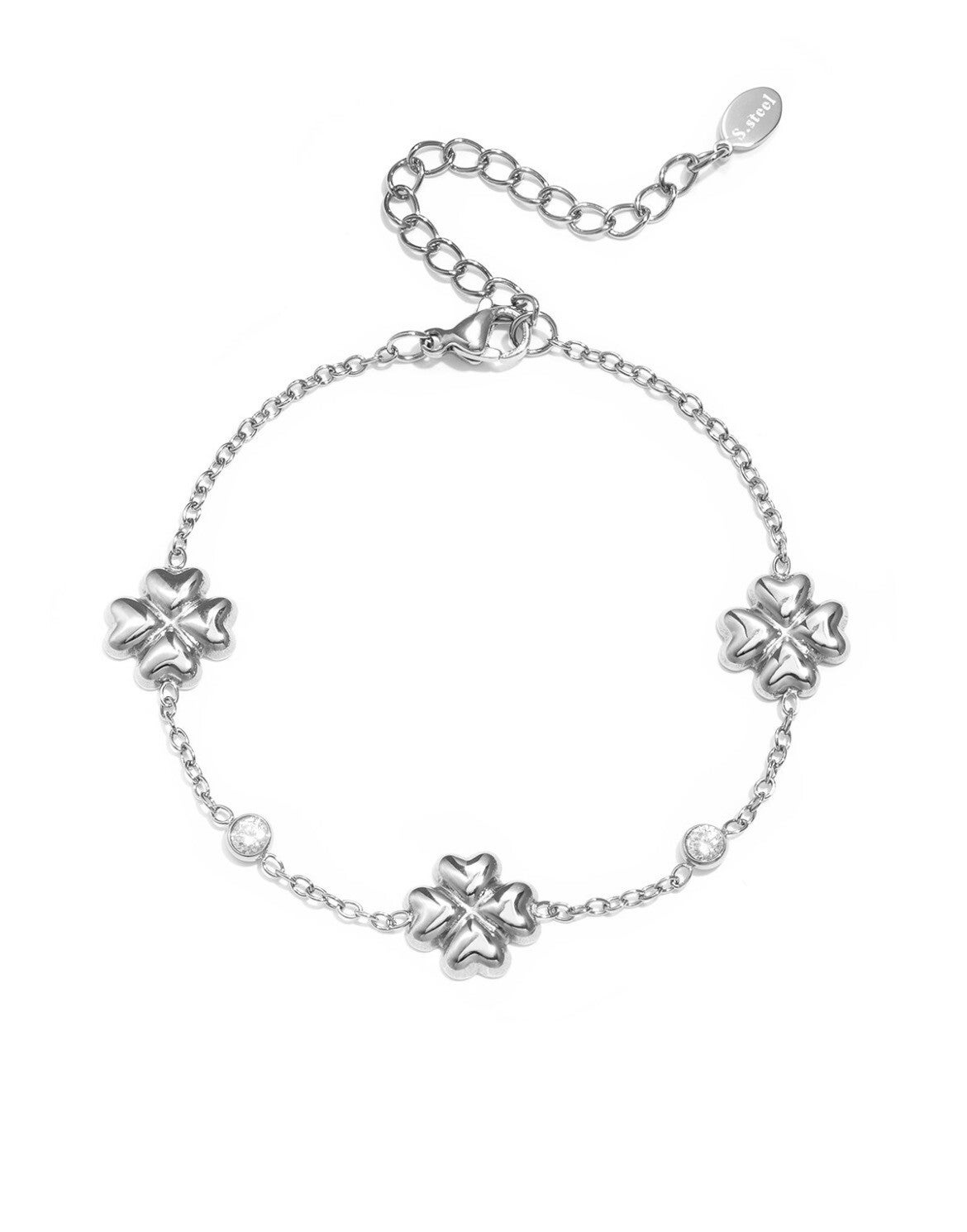 Armband 3 klavertjes zilver
