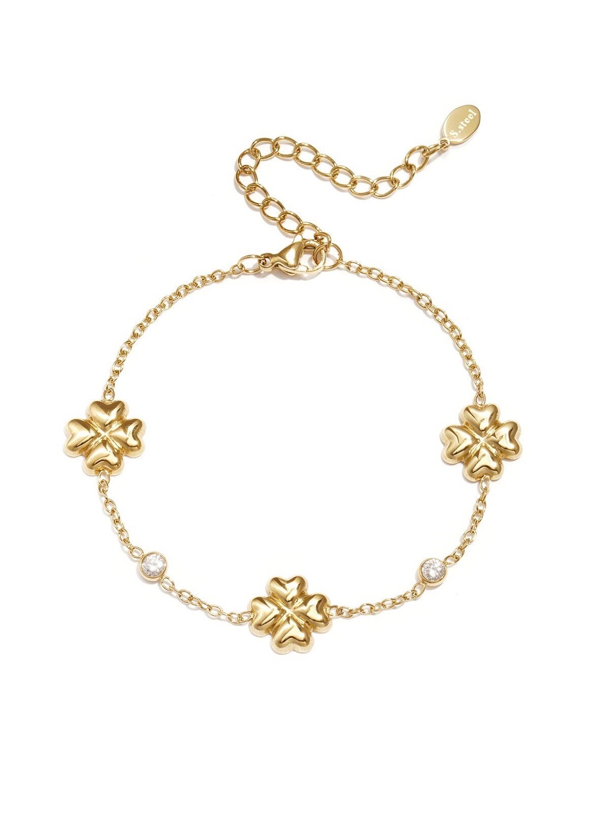 Armband 3 klavertjes goud