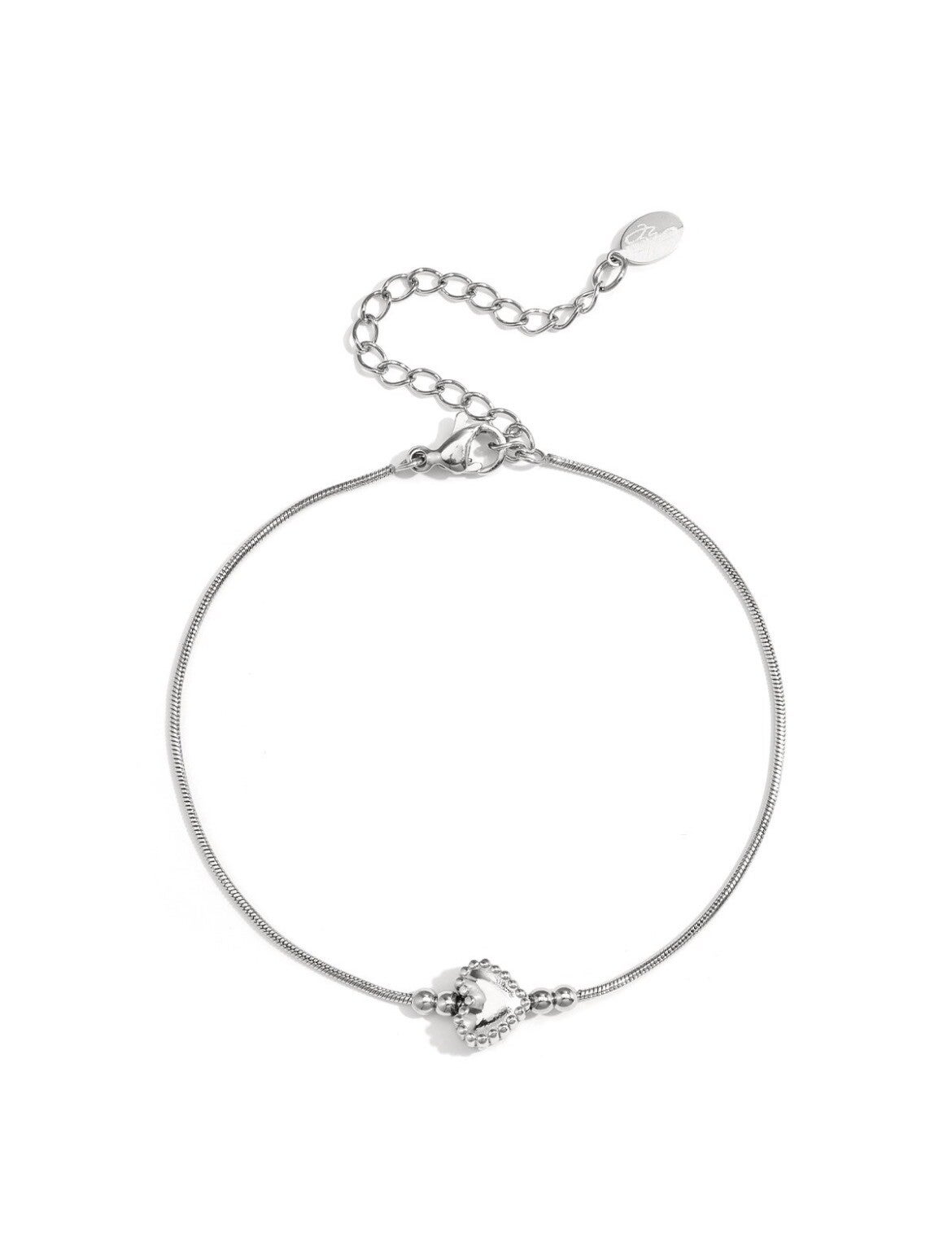 Armband versierd hartje zilver