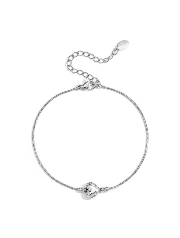 Armband versierd hartje zilver