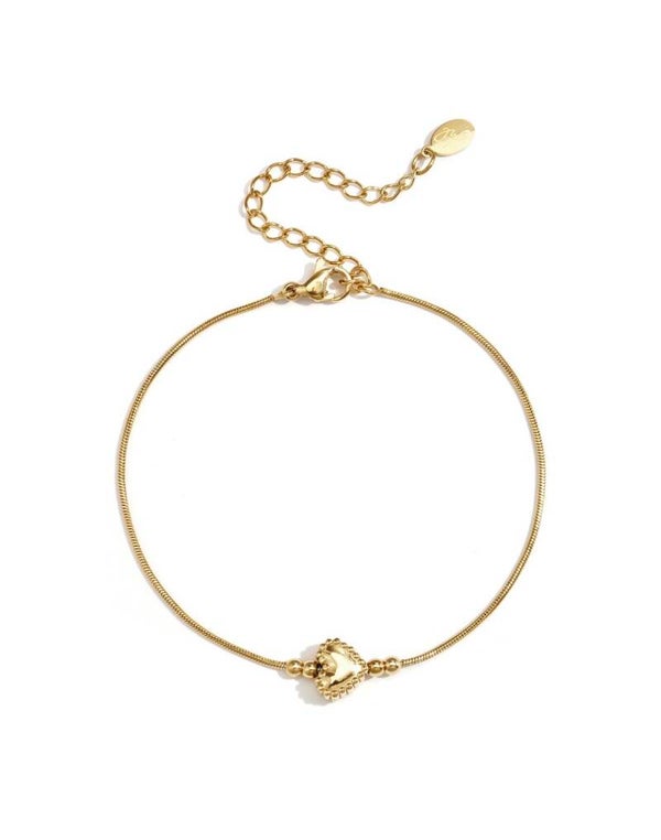 Armband versierd hartje goud