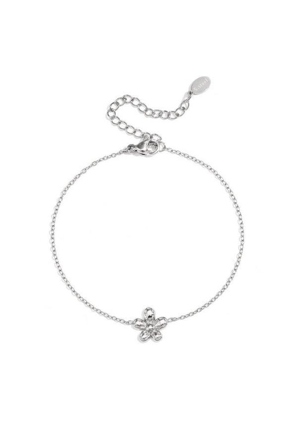 Armband minimalistisch bloemetje zilver
