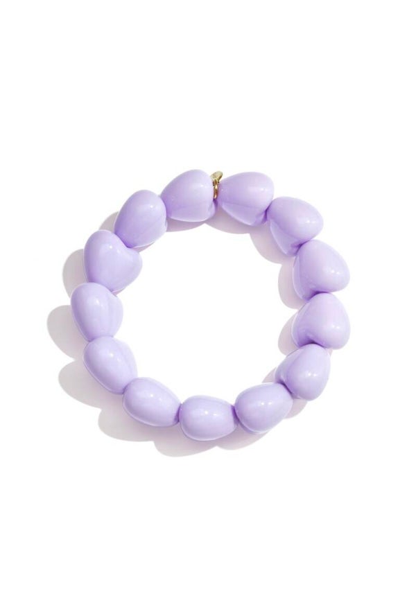 Armband 13 kleine hartjes Lila