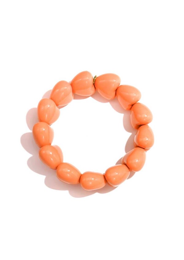Armband 13 kleine hartjes oranje