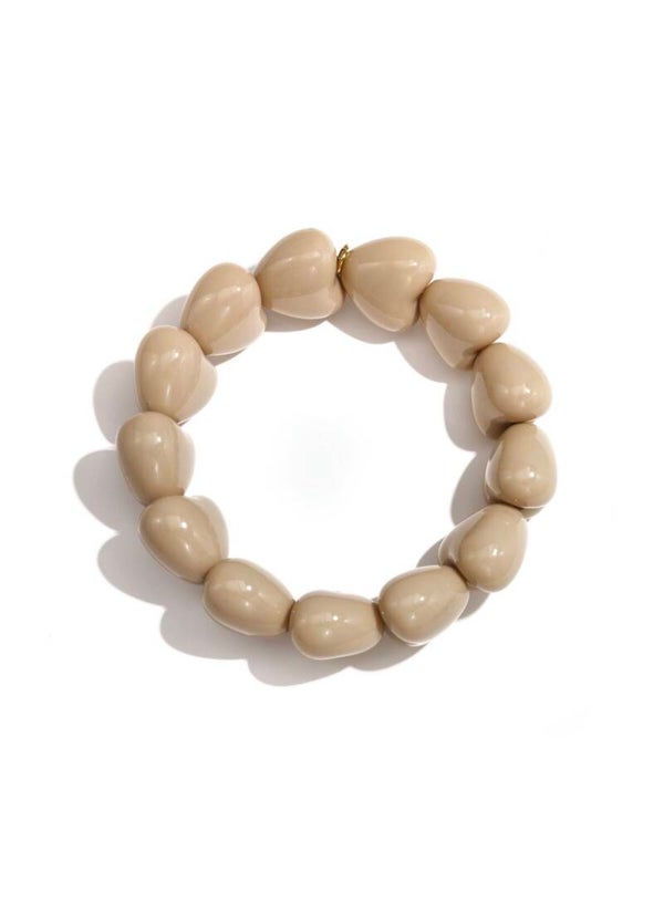 Armband 13 kleine hartjes bruin