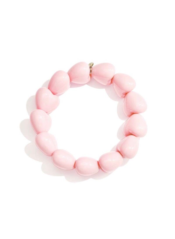 Armband 13 kleine hartjes Baby pink