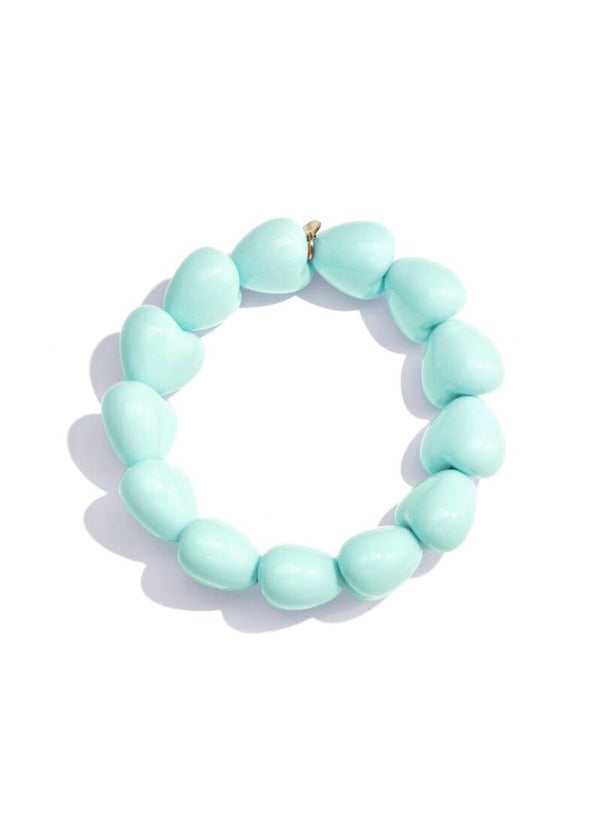 Armband 13 kleine hartjes Mint