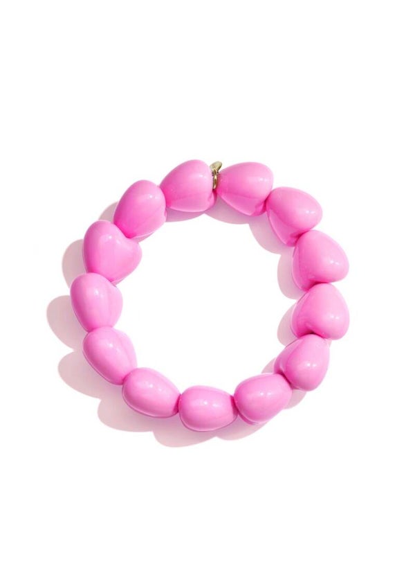 Armband 13 kleine hartjes Ibiza pink