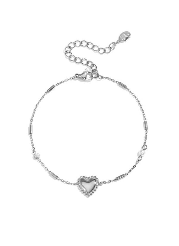 Armband parel steentje zilver