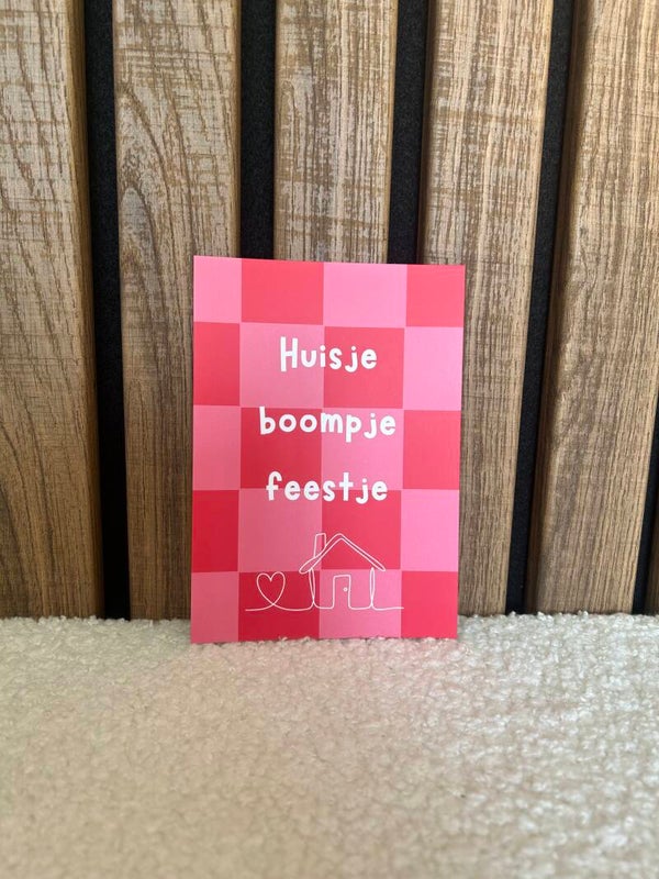 Kaart huisje boompje feestje