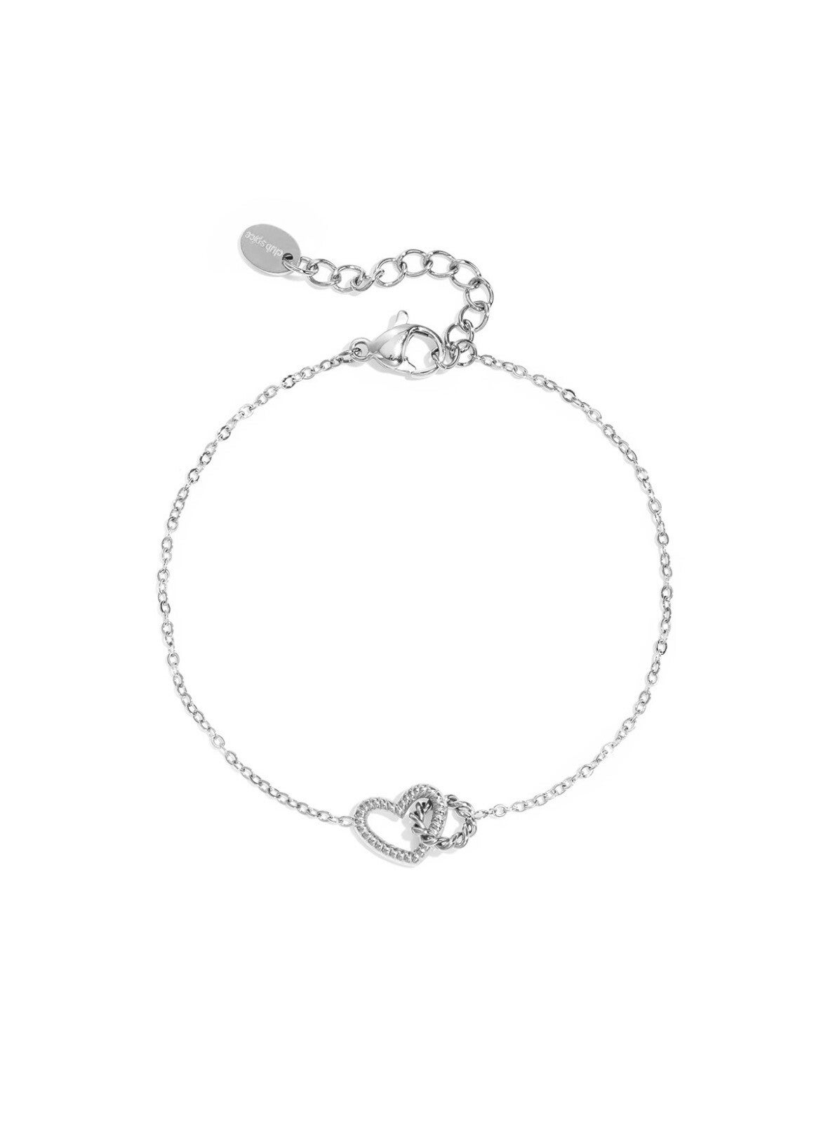 Armband hartje verbonden zilver