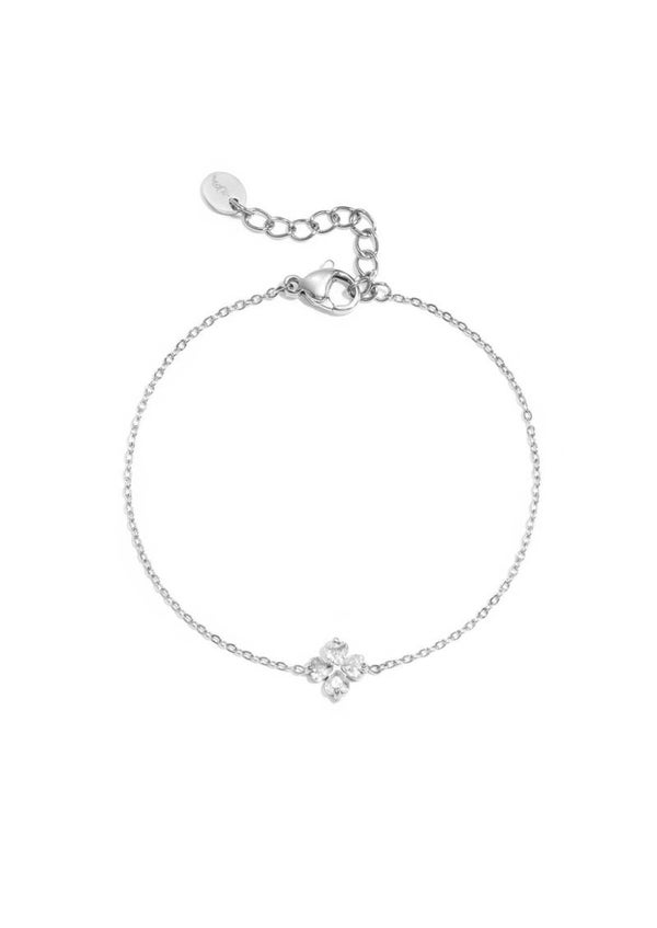 Armbandje klaver zilver