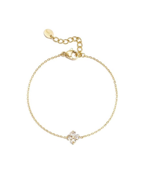 Armbandje klaver goud