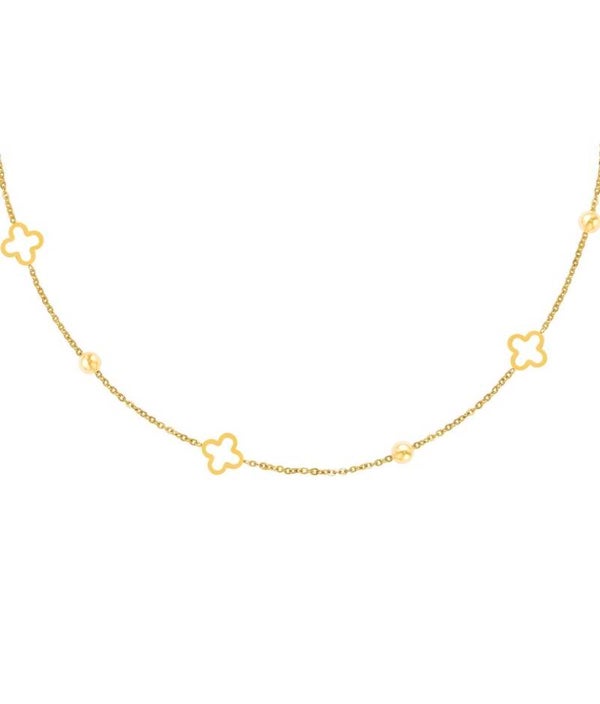 Ketting klavertjes goud