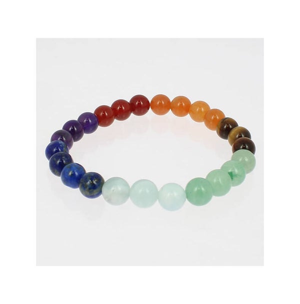7 Chakras Bracelet perles pierres rondes 8mm