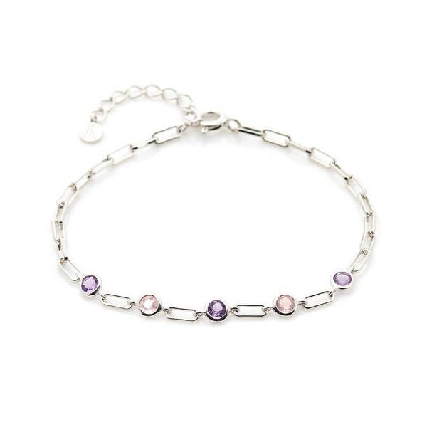 Bracelet avec améthyste et quartz rose