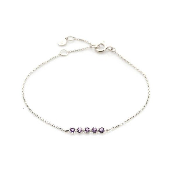 Bracelet avec améthyste violette ronde