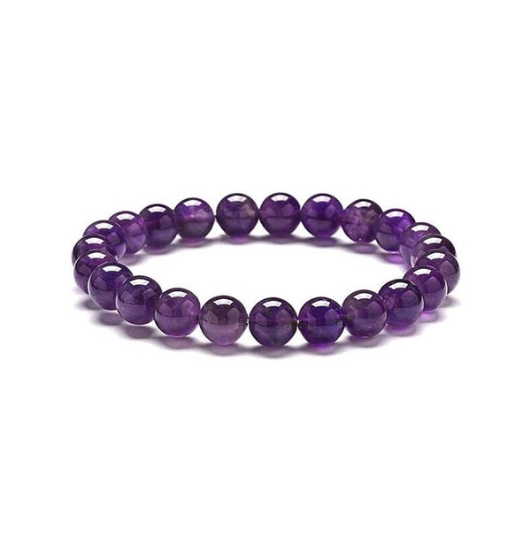 Bracelet en Perles de Pierre Naturelle Améthyste 8mm