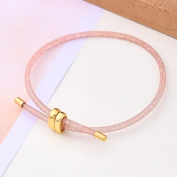 Bracelet femme rose et or