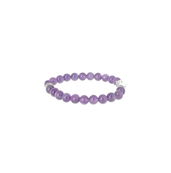 Bracelet perles Améthyste 8mm et Cristal de Roche