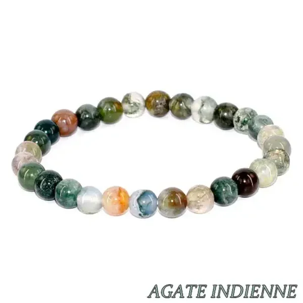 Bracelet Pierre naturelle 6 mm - Agate indienne