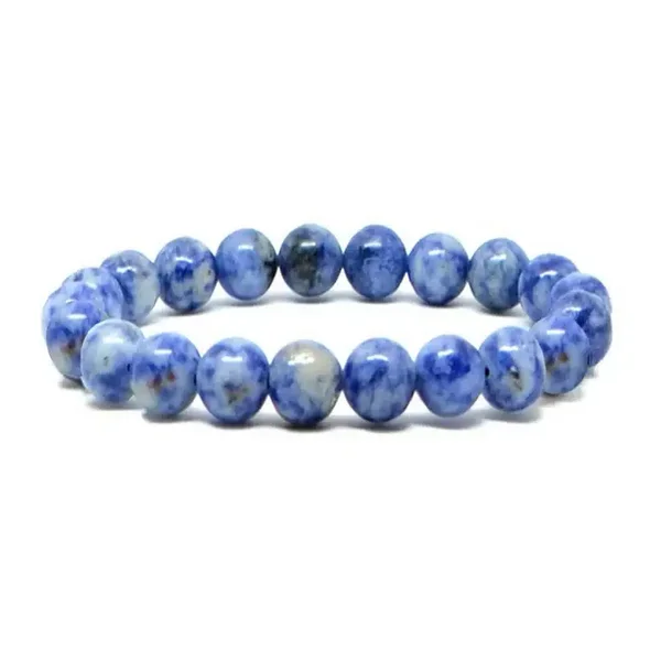 Bracelet Pierre naturelle 6 mm - Jaspe tache bleu
