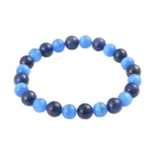Bracelet  pierre naturelle 6 mm lapis lazuli œil de chat