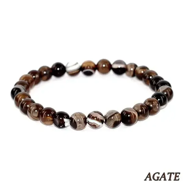 Bracelet  Pierre naturelle - Agate 8 mm