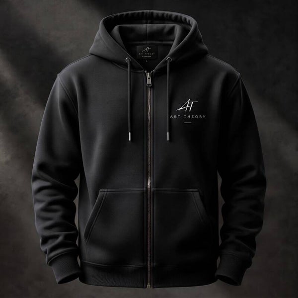 Art Theory Zip-Up Hoodie Jet-black