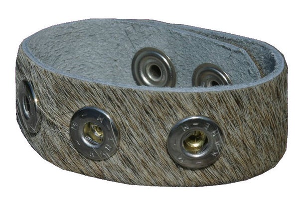 [22020]  Beige armband van koeienhuid voor 3 chunks 