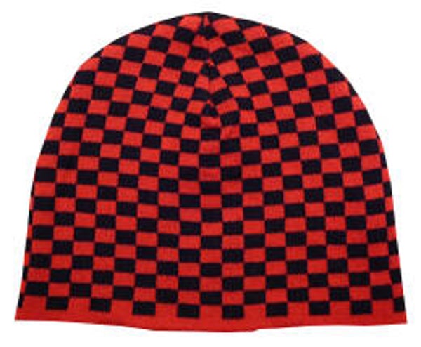 [24022]  Rood/zwart geblokte beanie