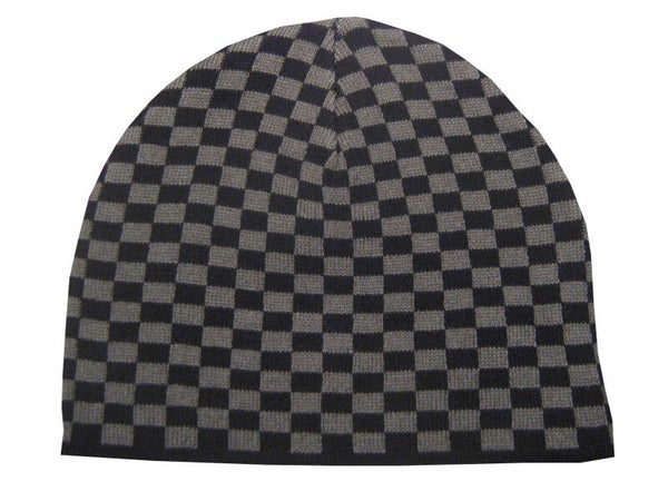 [24029]  Grijs/zwart geblokte beanie