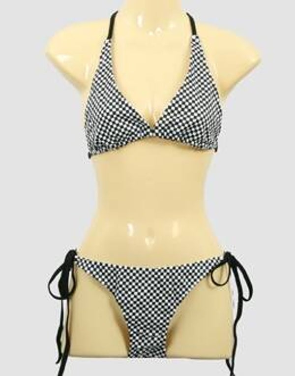 [45048]  Zwart/wit geblokte bikini