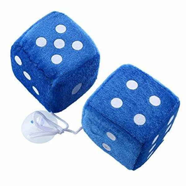 [20003]  Set van 2 kleine donkerblauwe pluche dobbelstenen