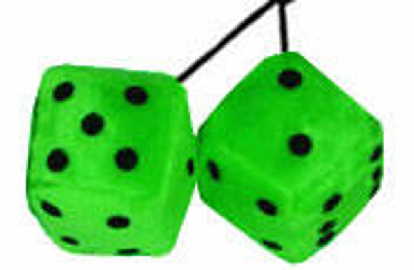 [20012]  Set van 2 grote groene pluche dobbelstenen