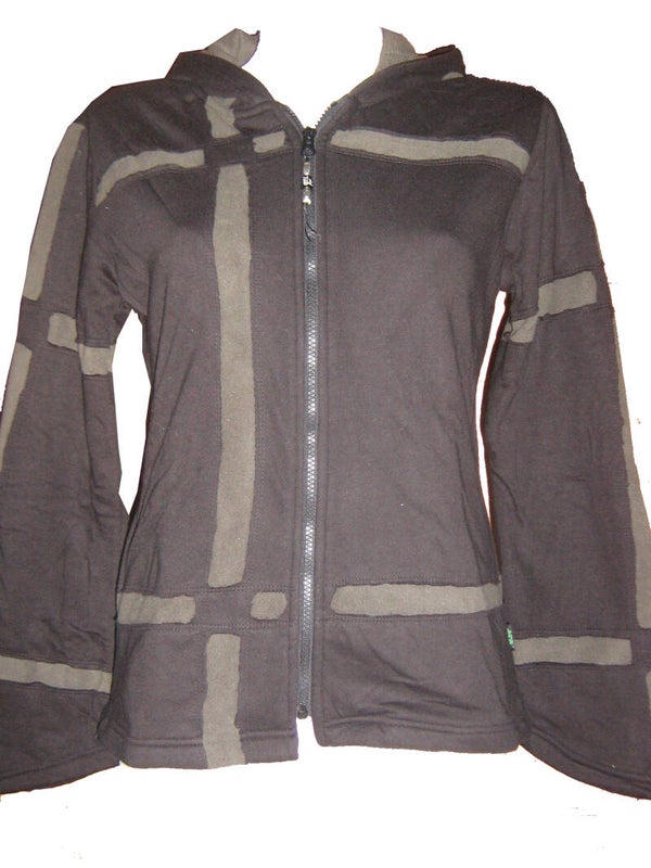 [33016]  Hooded jacket van dubbellaags fleece