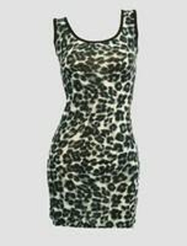 [17019]  Jurkje/top met zwart/witte luipaardprint