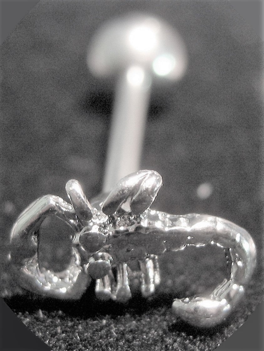 [15006]  Zilverkleurige tongpiercing "Scorpio"