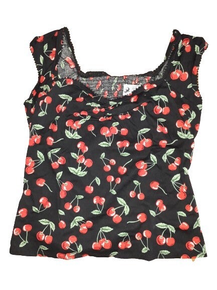 [28007]  Top zwart met kersen van Hell Bunny Vixen