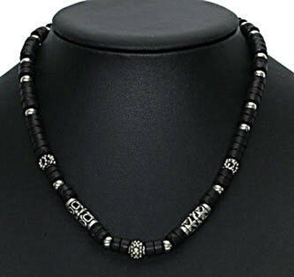 [38030]  Zilverkleurig/zwarte ketting