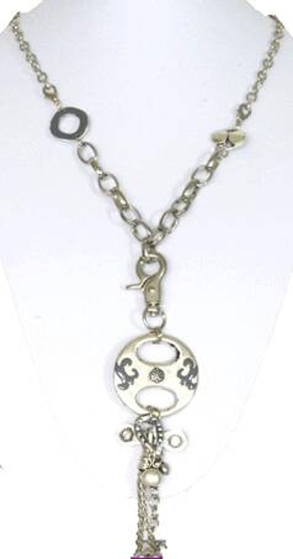 [8053]  Lange zilverkleurige ketting met hanger