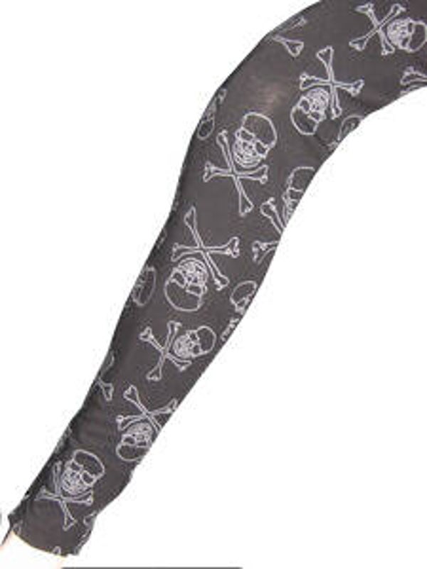 [6005]  Zwarte legging met grijze skulls