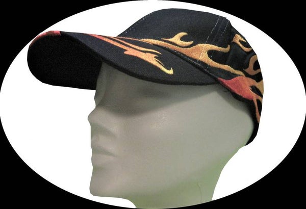 [19037]  Zwarte cap "Flames"