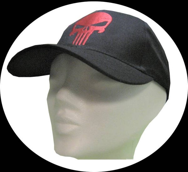 [19060]  Zwarte cap met rode skull