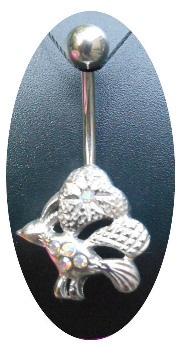 [14028]  Navelpiercing met pauw 