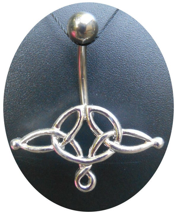 [14064]  Rhodium plated tribal navelpiercing 