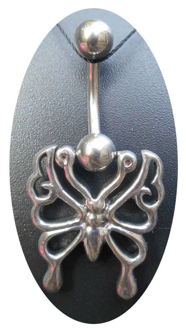 [14065]  Navelpiercing met vlinder 