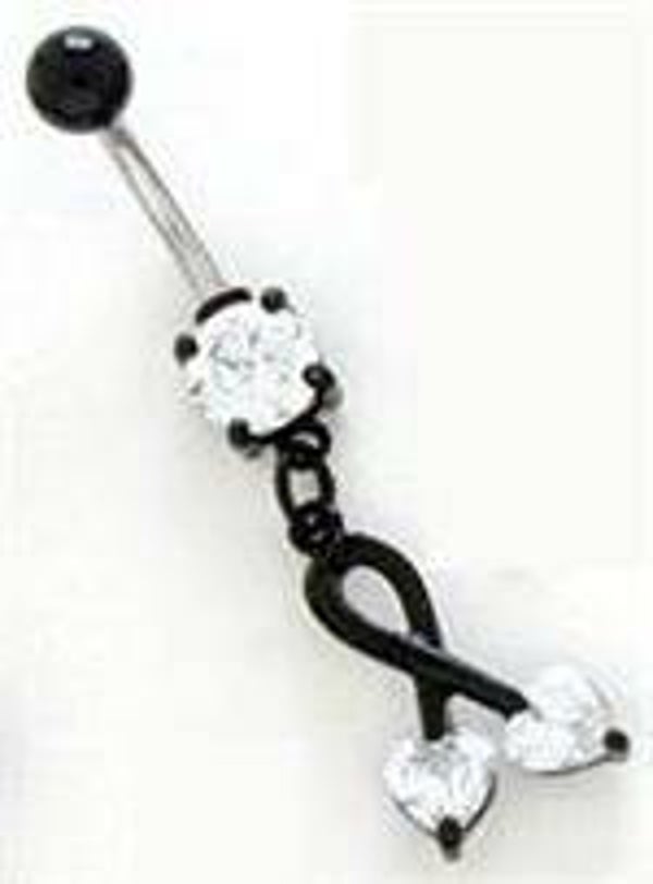 [14072]  Zwarte titanium navelpiercing 