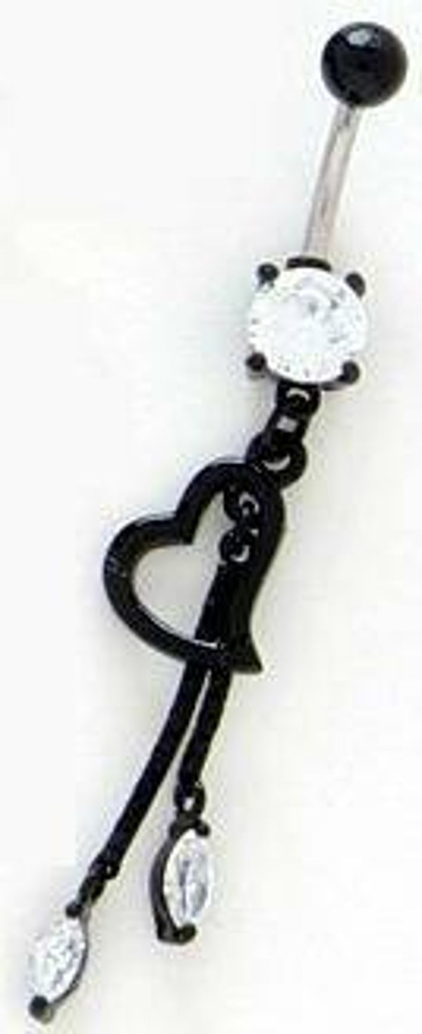 [14078]  Zwarte titanium navelpiercing 